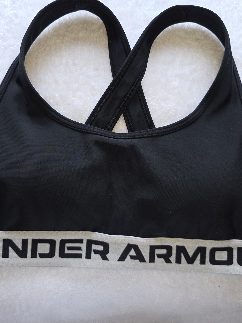 Under Armour Black Cross-Back Logo Band Sports Bra